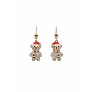Piper. K Holiday Teddy Bear Glass Stone Earrings